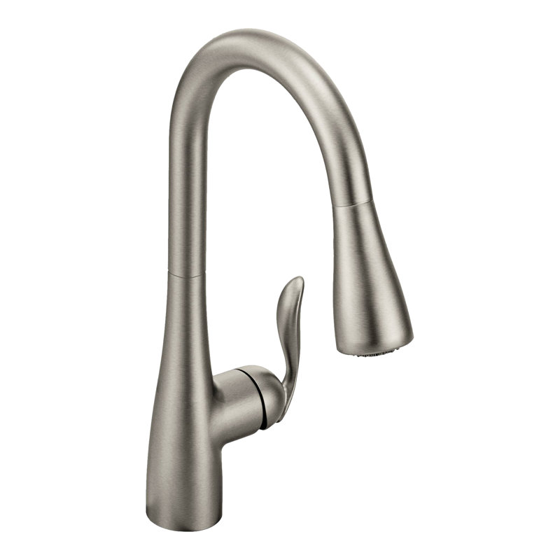 7594bl Moen Arbor One Handle Pulldown Kitchen Faucet Featuring Power 