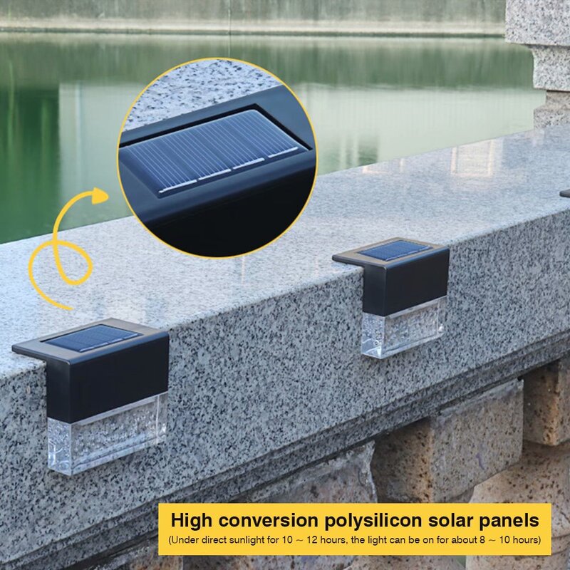 8 Pcs Clear Low Voltage Solar Powered Colorful Deck Light Pack (Set of 8)