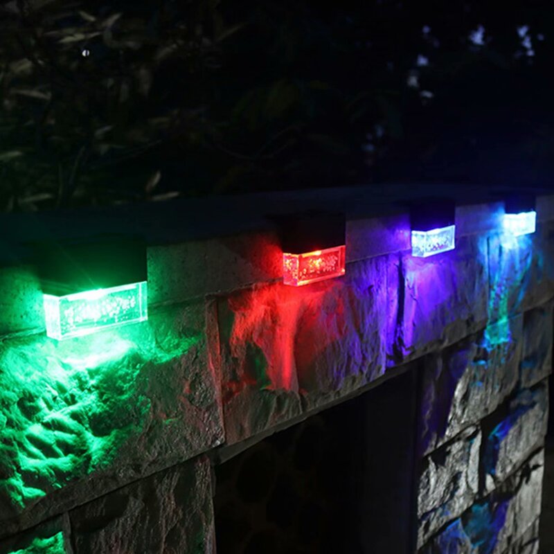 8 Pcs Clear Low Voltage Solar Powered Colorful Deck Light Pack (Set of 8)