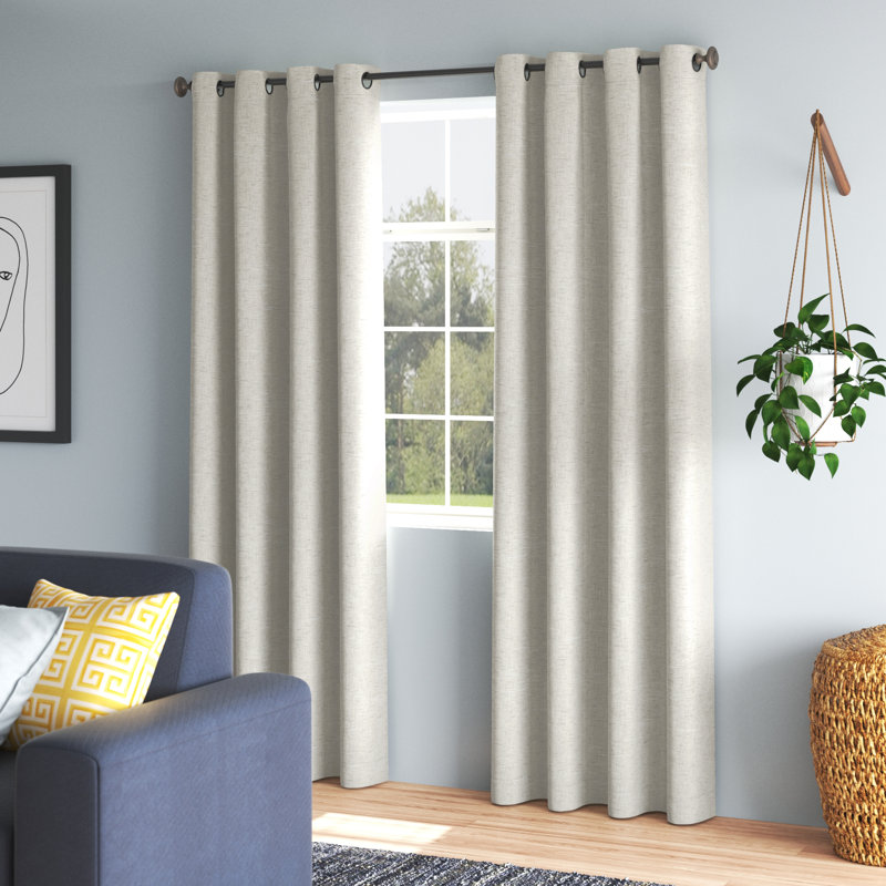 Brue Archaeo Gelso Textured Linen Blend Blackout Grommet Curtain Panel ...