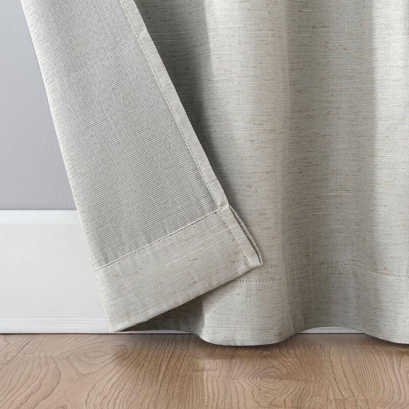 Brue Archaeo Gelso Textured Linen Blend Blackout Grommet Curtain Panel ...