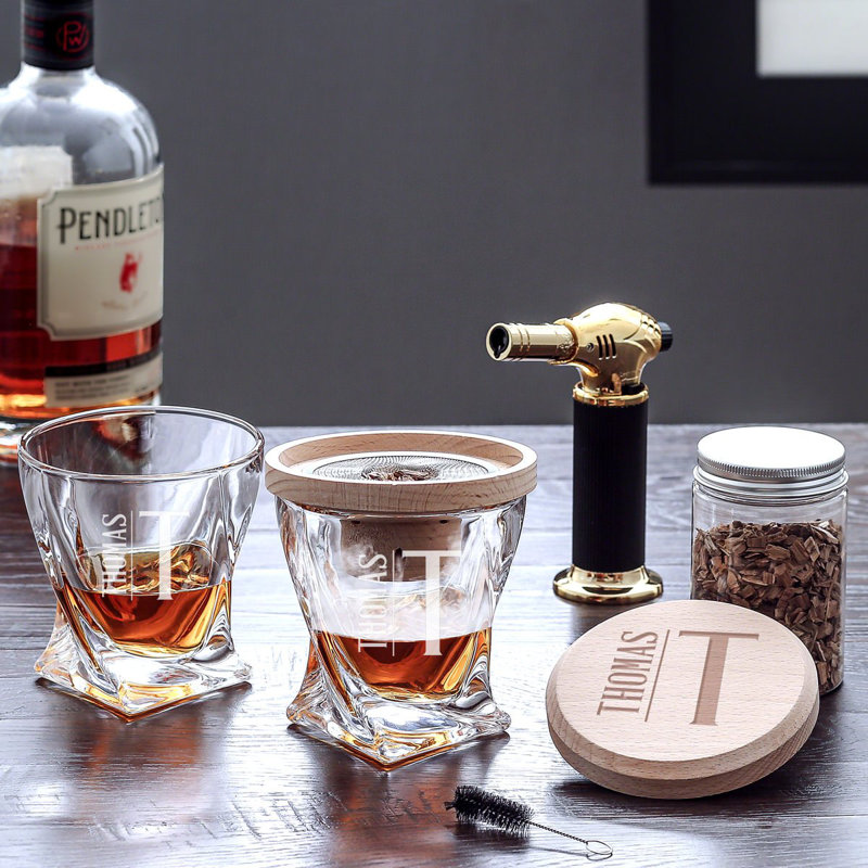 Elton Engraved 7Pc Halo Drink Smoker With Two Twist Glasses ...