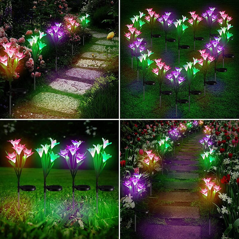 Multi Color Low Voltage Solar Powered LED Pathway Light (Set of 6)