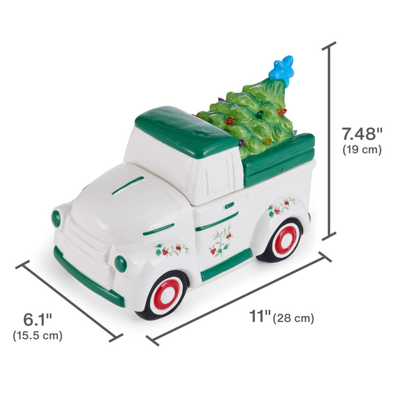 Pfaltzgraff Winterberry Vintage Truck Cookie Jar, 10 Inch, Multicolored