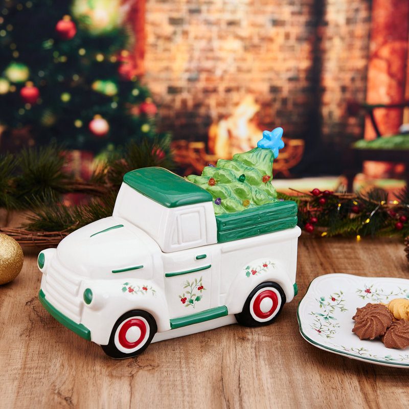 Pfaltzgraff Winterberry Vintage Truck Cookie Jar, 10 Inch, Multicolored