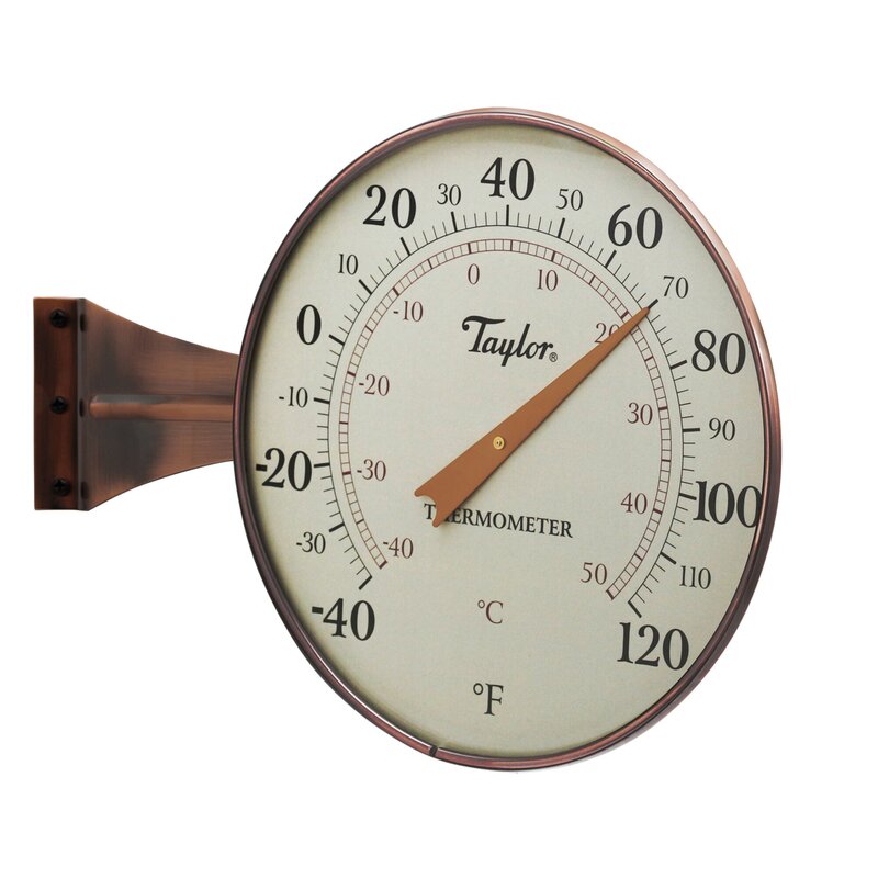 Taylor Precision Products Heritage 8.5" Dial Outdoor-thermometers, Copper