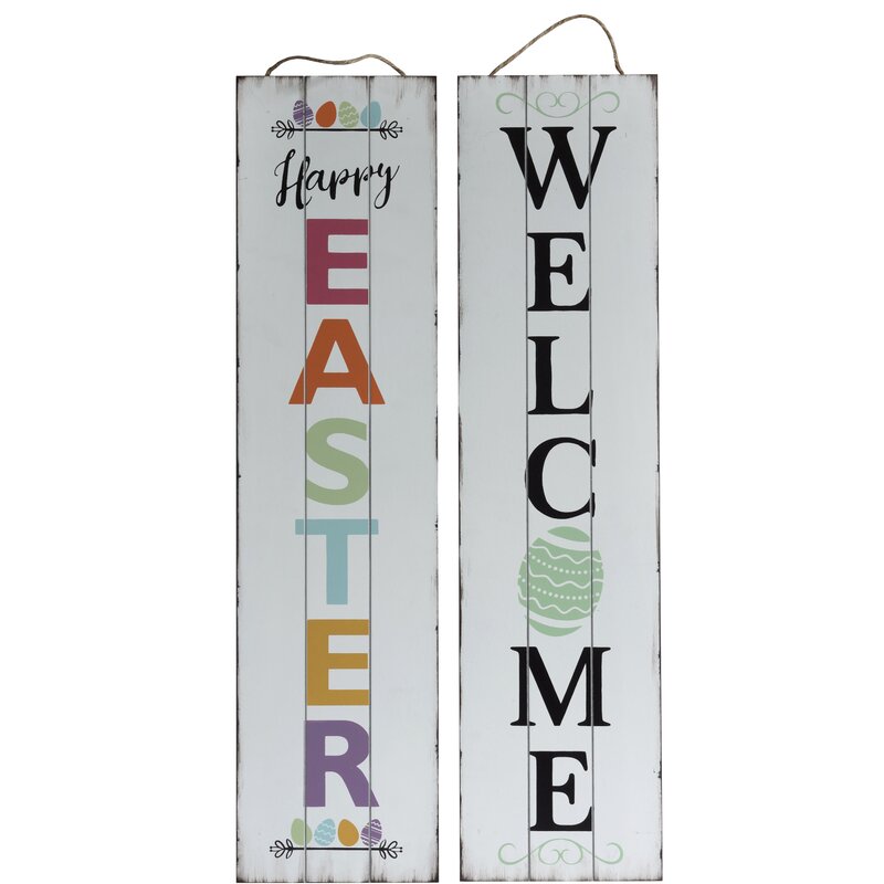 Welcome Easter Reversible Porch Sign - W001817082 - Buybuyfurniture