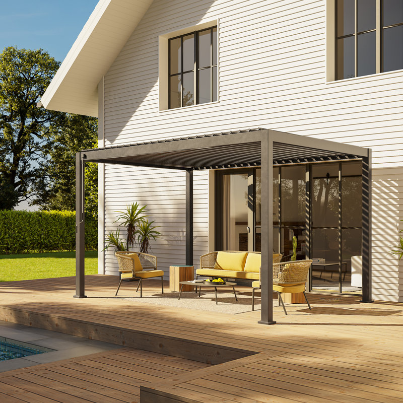 ZT Mirador Series Louvered Aluminum Pergola Rainproof Gazebo With ...